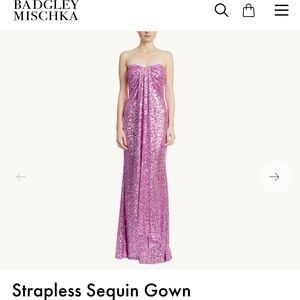 Badgley Mischka Sequin Floor-Length
Strapless Gown Size 4